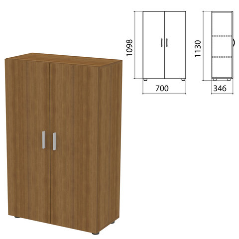 Шкаф закрытый "Канц", 700х350х1130 мм, цвет орех пирамидальный (КОМПЛЕКТ)