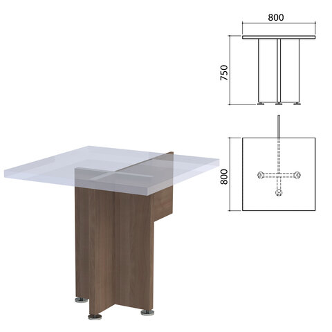 Каркас стола приставного "Приоритет", 800х800х750 мм, лагос, К-916, К-916 лагос