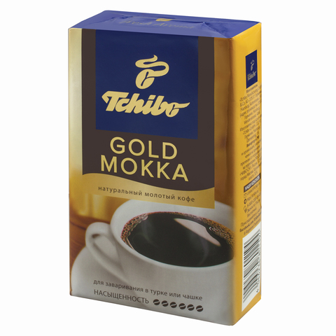 Кофе молотый TCHIBO (Чибо) "Gold Mokka", натуральный, 250 г, вакуумная упаковка