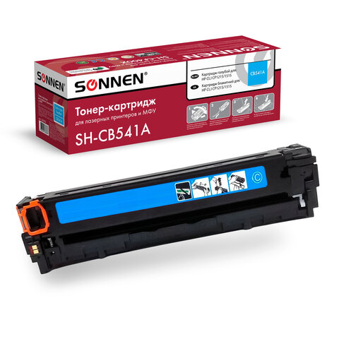 Картридж лазерный SONNEN (SH-CB541A) для HP CLJ CP1215/1515 ВЫСШЕЕ КАЧЕСТВО, голубой, 1400 страниц, 363955