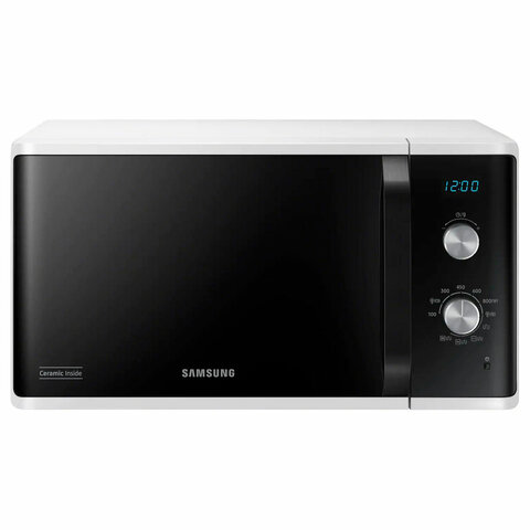 Микроволновая печь SAMSUNG MG23K3614AW/BW, объем 23 л, мощность 800 Вт, механическое управление, гриль, белая