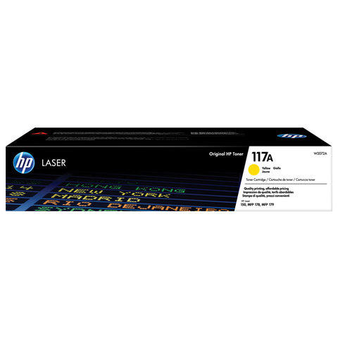 Картридж лазерный HP (W2072A) для HP Color Laser 150a/nw/178nw/fnw, №117A, желтый, оригинальный, ресурс 700 страниц