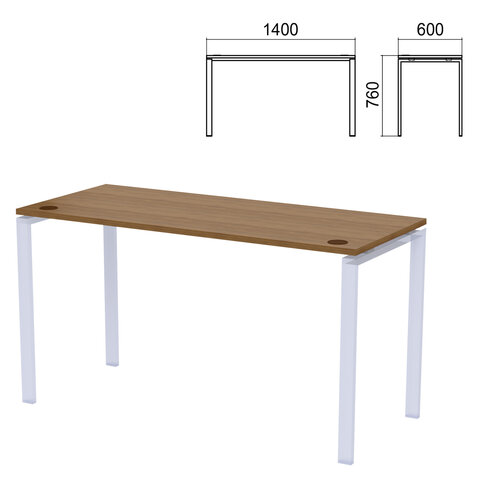 Столешница стола на металлокаркасе "Арго", 1400х600х760 мм, орех