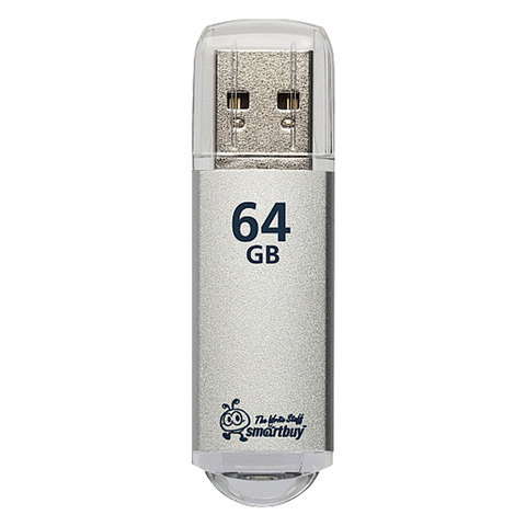 Флеш-диск 64 GB, SMARTBUY V-Cut, USB 3.0, металлический корпус, серебристый, SB64GBVC-S3