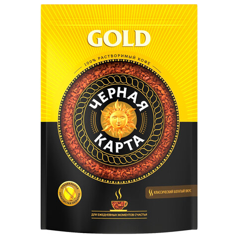 Кофе растворимый ЧЕРНАЯ КАРТА "Gold", сублимированный, 285 г, вакуумная упаковка