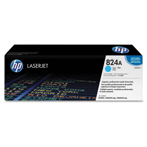 Картридж лазерный HP (CB381A) ColorLaserJet CP6015 и другие, №823A, голубой, оригинальный, ресурс 21000 страниц