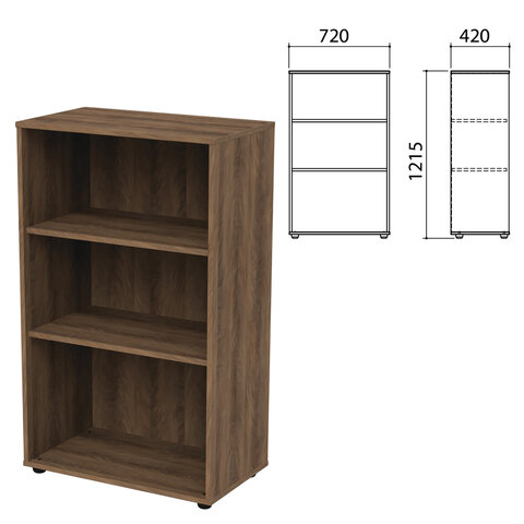 Шкаф (стеллаж) "Приоритет", 720х420х1215 мм, 2 полки, лагос, К-933, К-933 лагос