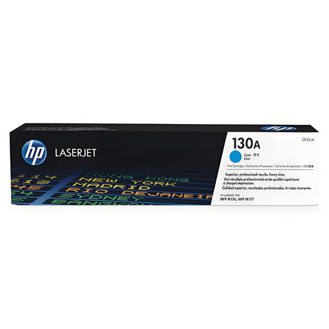 Картридж лазерный HP (CF351A) ColorLaserJet M176n/M177fw, №130A, голубой, оригинальный, ресурс 1000 страниц