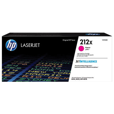 Картридж лазерный HP (W2123X) Color LaserJet M554/M555, №212X, пурпурный, оригинальный, ресурс 10 000 страниц